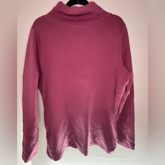 L.L Bean Women’s SoftLight Quilted Top Funnelneck Pullover Muted Plum Size Large - Picture 2 of 8